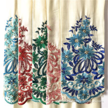 Light Color Background Rayon Satin With Plain Embroidery